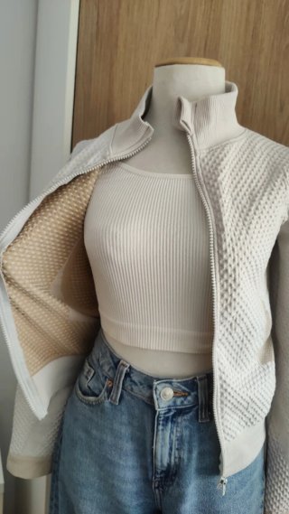Chaqueta deportiva ajustada elástica nido de abeja