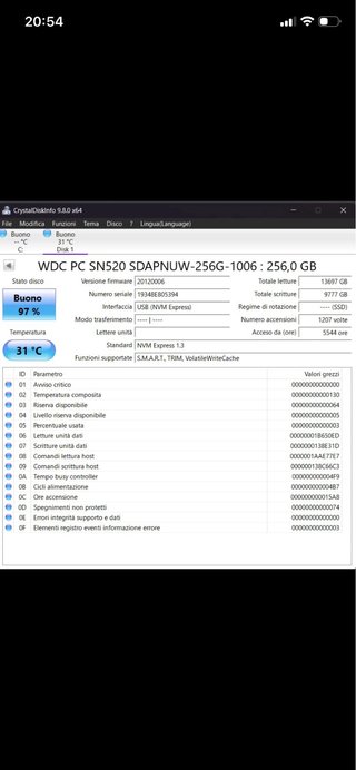 SSD Western Digital PC SN520 NVMe 256 GB M.2