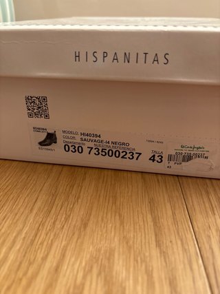 Botines Hispanitas Piel Negro Talla 43