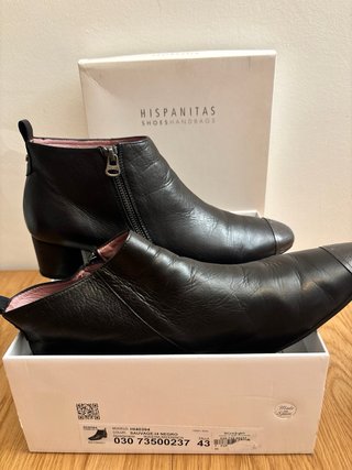 Botines Hispanitas Piel Negro Talla 43