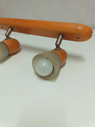Lámpara de techo madera y cristal