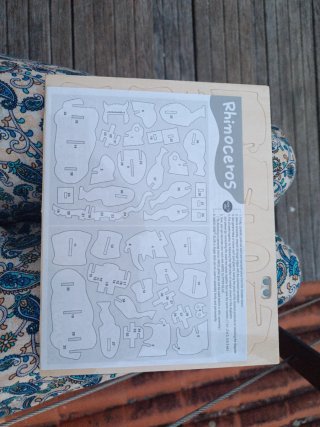 Puzzle 3D Madera Rhinoceros