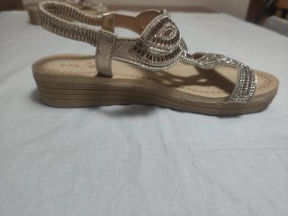 Sandali donna glitter e strass champagne 39