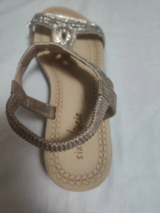 Sandali donna glitter e strass champagne 39