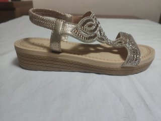 Sandali donna glitter e strass champagne 39