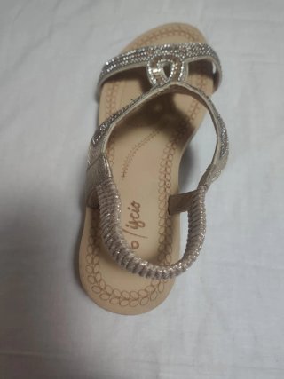 Sandali donna glitter e strass champagne 39