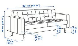 Sofá IKEA Landskrona 3 plazas Piel Blanco