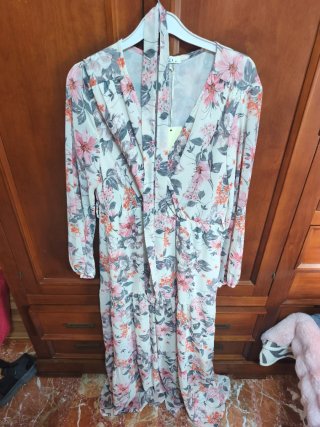 Vestido gasa estampado entretiempo