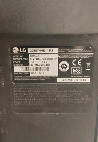 Pantalla LG 22 Pulgadas Negra