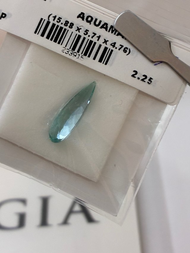 Aguamarina Natural 2.25 Ct GIA Certificada