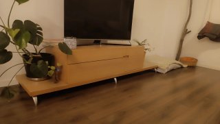 Mueble TV madera roble chapado/maciza