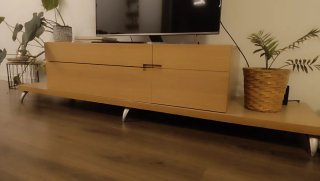 Mueble TV madera roble chapado/maciza