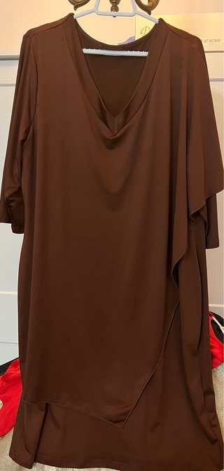 Vestido marrón doble capa talla única