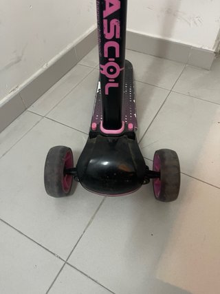 Patinete FASCOL 3 ruedas infantil rosa y negro