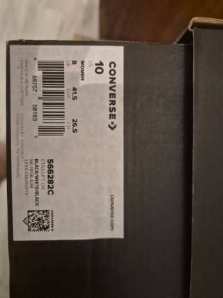 Zapatos Converse Mujer Negros/Blancos Nuevos