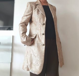 Chaqueta Jacquard Dorado Beige