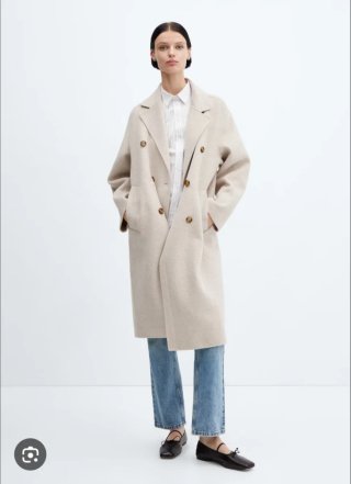 Elegante abrigo largo beige