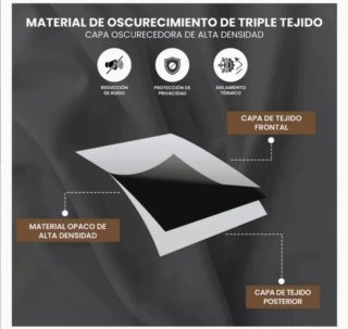 Cortinas Opacas Aislantes Térmicas  Grises 140x245