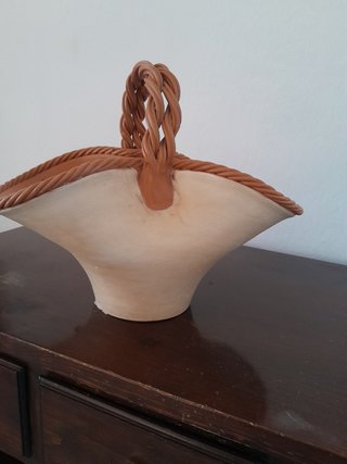 Cesto centrotavola terracotta e ceramica