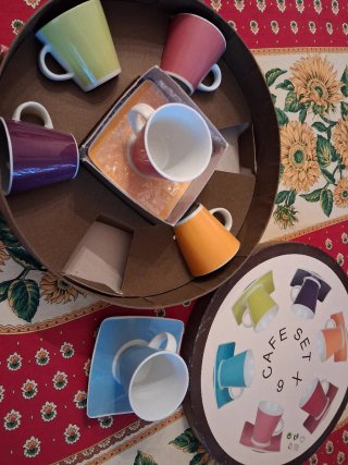 Juego 6 Tazas Café con Platillos
