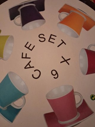 Juego 6 Tazas Café con Platillos
