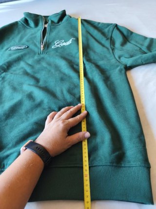 Sudadera Gods verde con cremallera