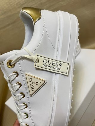 Scarpe Guess vera pelle bianche oro taglia 39