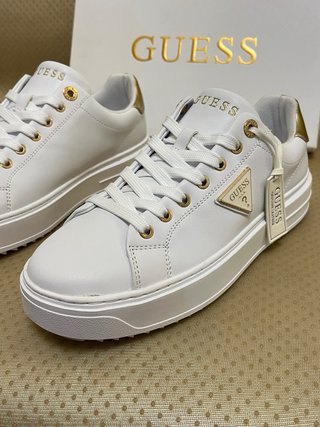 Scarpe Guess vera pelle bianche oro taglia 39