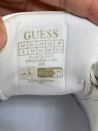 Scarpe Guess vera pelle bianche oro taglia 39