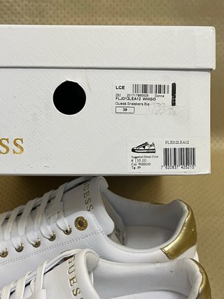 Scarpe Guess vera pelle bianche oro taglia 39
