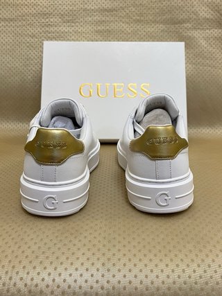 Scarpe Guess vera pelle bianche oro taglia 39