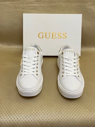 Scarpe Guess vera pelle bianche oro taglia 39