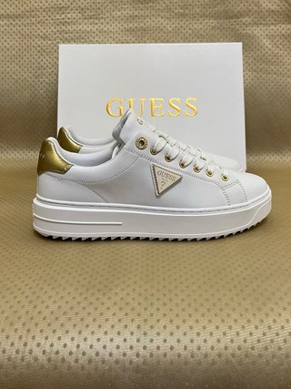 Scarpe Guess vera pelle bianche oro taglia 39