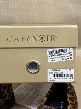 Mocassini CaféNoir Pelle Leopardata Tg 39