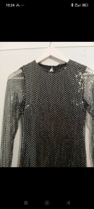 Vestido largo calado lentejuelas talla única