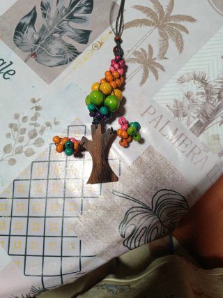 Collar árbol cuentas multicolor