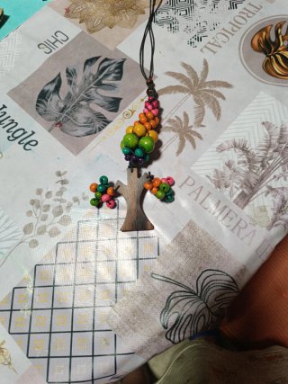 Collar árbol cuentas multicolor