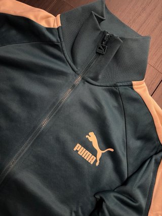 Felpa zip Puma L verde nuova con cartellino