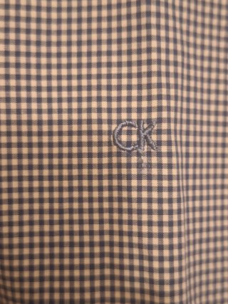 Camisa Calvin Klein Cuadros Azul y Blanco