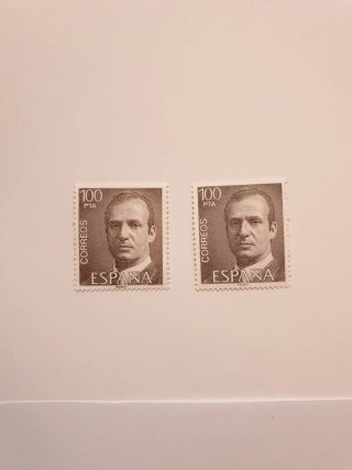 2 Sellos Rey Juan Carlos I 100 Pesetas