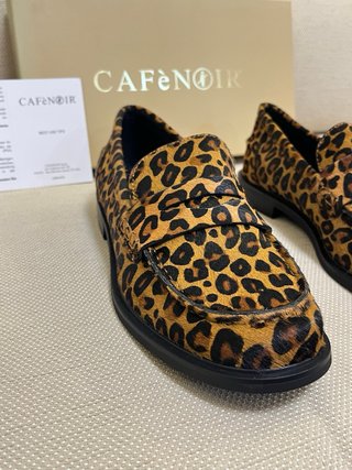 Mocassini CaféNoir vera pelle leopardati 40