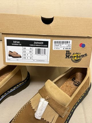Mocassini Dr. Martens Pelle Beige/Marrone Tg 45