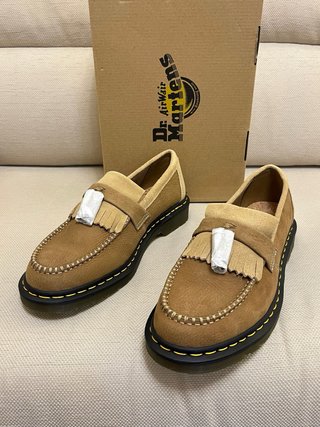 Mocassini Dr. Martens Pelle Beige/Marrone Tg 45