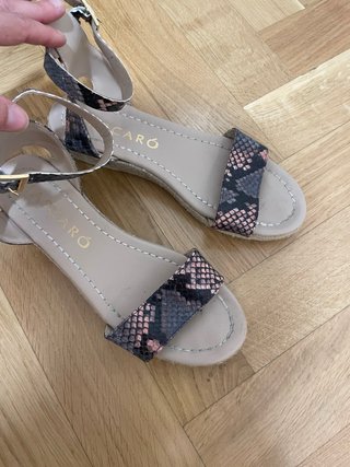 Sandalias esparto Mascaró piel serpiente