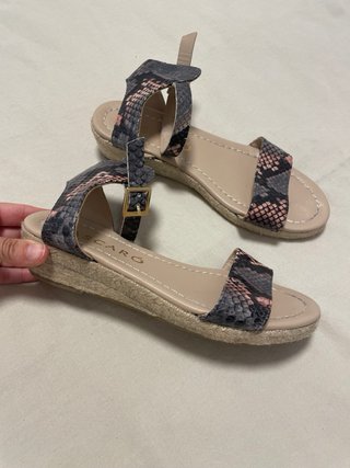 Sandalias esparto Mascaró piel serpiente