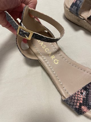 Sandalias esparto Mascaró piel serpiente
