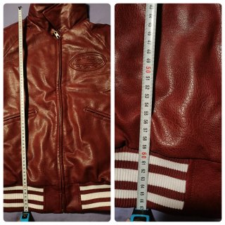 Chaqueta cuero roja (Estilo Corteiz) Talla L