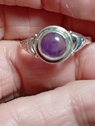Anillo Plata Ley Amatista Morada