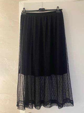 Falda negra tul transparente talla única