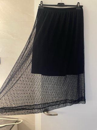 Falda negra tul transparente talla única